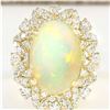 Image 1 : 7.68 CTW Natural Opal And Diamond Ring In 18K Yellow Gold