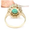 Image 3 : 2.83 CTW Natural Emerald 14K Solid Yellow Gold Diamond Ring