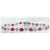 Image 1 : 8.50 CTW Ruby 14K White Gold Diamond Bracelet