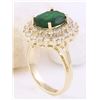 Image 4 : 4.28 CTW Natural Emerald 14K Solid Yellow Gold Diamond Ring