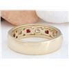 Image 4 : 1.30 CTW Natural Ruby 14K Solid Yellow Gold Diamond Ring