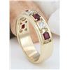 Image 5 : 1.30 CTW Natural Ruby 14K Solid Yellow Gold Diamond Ring