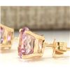 Image 2 : 3.00 CTW Natural Pink Tourmaline Earrings 14k Solid Yellow Gold