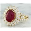 Image 2 : 5.10 CTW Ruby 18K Yellow Gold Diamond Ring