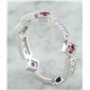 Image 4 : 0.46 CTW Ruby 18K White Gold Diamond Ring