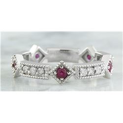 0.46 CTW Ruby 14K White Gold Diamond Ring