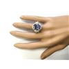 Image 4 : 10.64 CTW Natural Tanzanite And Diamond Ring In 14k Yellow Gold