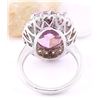 Image 3 : 15.02 CTW Natural Kunzite 18K Solid White Gold Diamond Ring