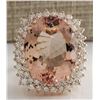 Image 1 : 20.05 CTW Natural Morganite And Diamond Ring 18K Solid Rose Gold