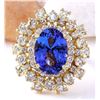 Image 1 : 6.82 CTW Natural Tanzanite 18K Solid Yellow Gold Diamond Ring