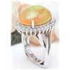 Image 5 : 13.48 CTW Natural Opal 14K Solid White Gold Diamond Ring