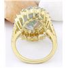 Image 3 : 7.97 CTW Natural Aquamarine 18K Solid Yellow Gold Diamond Ring