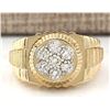 Image 1 : 1.00 CTW Natural Mens Rolex Diamond Ring 18K Solid Yellow Gold