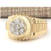 Image 2 : 1.00 CTW Natural Mens Rolex Diamond Ring 18K Solid Yellow Gold