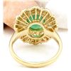 Image 3 : 4.48 CTW Natural Emerald 14K Solid Yellow Gold Diamond Ring