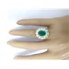 Image 5 : 4.48 CTW Natural Emerald 14K Solid Yellow Gold Diamond Ring