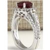 Image 3 : 4.02 CTW Natural Pink Tourmaline And Diamond Ring 18K Solid White Gold