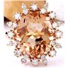 Image 1 : 7.15 CTW Natural Morganite 18K Solid Rose Gold Diamond Ring