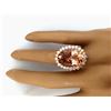 Image 5 : 13.68 CTW Natural Morganite 18K Solid Rose Gold Diamond Ring