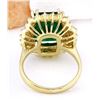 Image 3 : 6.60 CTW Natural Emerald 18K Solid Yellow Gold Diamond Ring