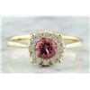 Image 1 : 0.72 CTW Tourmaline 14K Yellow Gold Diamond Ring