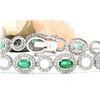 Image 1 : 6.98 CTW Natural Emerald 18K Solid White Gold Diamond Bracelet