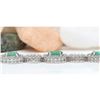 Image 4 : 6.98 CTW Natural Emerald 18K Solid White Gold Diamond Bracelet