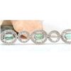 Image 5 : 6.98 CTW Natural Emerald 18K Solid White Gold Diamond Bracelet