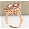 Image 3 : 8.33 CTW Natural Morganite And Diamond Ring In 14k Rose Gold