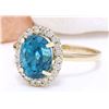 Image 2 : 5.02 CTW Natural Zircon 14K Solid Yellow Gold Diamond Ring