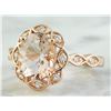 Image 2 : 2.77 CTW Morganite 18K Rose Gold Diamond Ring