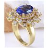 Image 4 : 6.82 CTW Natural Tanzanite 14K Solid Yellow Gold Diamond Ring