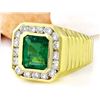 Image 2 : 3.57 CTW Natural Emerald 14K Solid Yellow Gold Diamond Ring