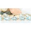 25.00 CTW Natural Aquamarine 18K Solid Yellow Gold Bracelet