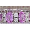 7.71 CTW Natural Pink Ceylon Sapphire Diamond Ring 14K Solid White Gold
