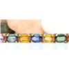 Image 3 : 17.00 CTW Natural Sapphire 18K Solid Yellow Gold Bracelet