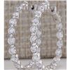4.28 CTW Natural Diamond Hoop Earrings 14K Solid White Gold