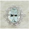 4.48 CTW Aquamarine 18K White Gold Diamond Ring
