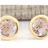3.00 CTW Natural Morganite Earrings 14k Solid Yellow Gold
