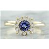 0.72 CTW Tanzanite 18K Yellow Gold Diamond ring