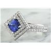 Image 2 : 2.00 CTW Tanzanite 14K White Gold Diamond Ring