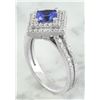 Image 5 : 2.00 CTW Tanzanite 14K White Gold Diamond Ring