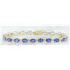 13.45 CTW Tanzanite 18K Yellow Gold Diamond Bracelet