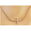 0.15 CTW Diamond 14K Rose Gold Cross Bar Necklace