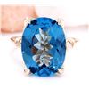 10.62 CTW Natural Topaz 18K Solid Yellow Gold Diamond Ring