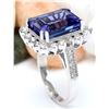 Image 4 : 10.44 CTW Natural Tanzanite 18K Solid White Gold Diamond Ring