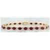 11.95 CTW Ruby 18K Yellow Gold Diamond Bracelet