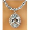38.80 CTW Aquamarine 14K White Gold Diamond Necklace