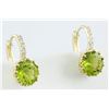 Image 2 : 5.15 CTW Peridot 18K yellow Gold Diamond Earrings