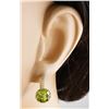 Image 4 : 5.15 CTW Peridot 18K yellow Gold Diamond Earrings